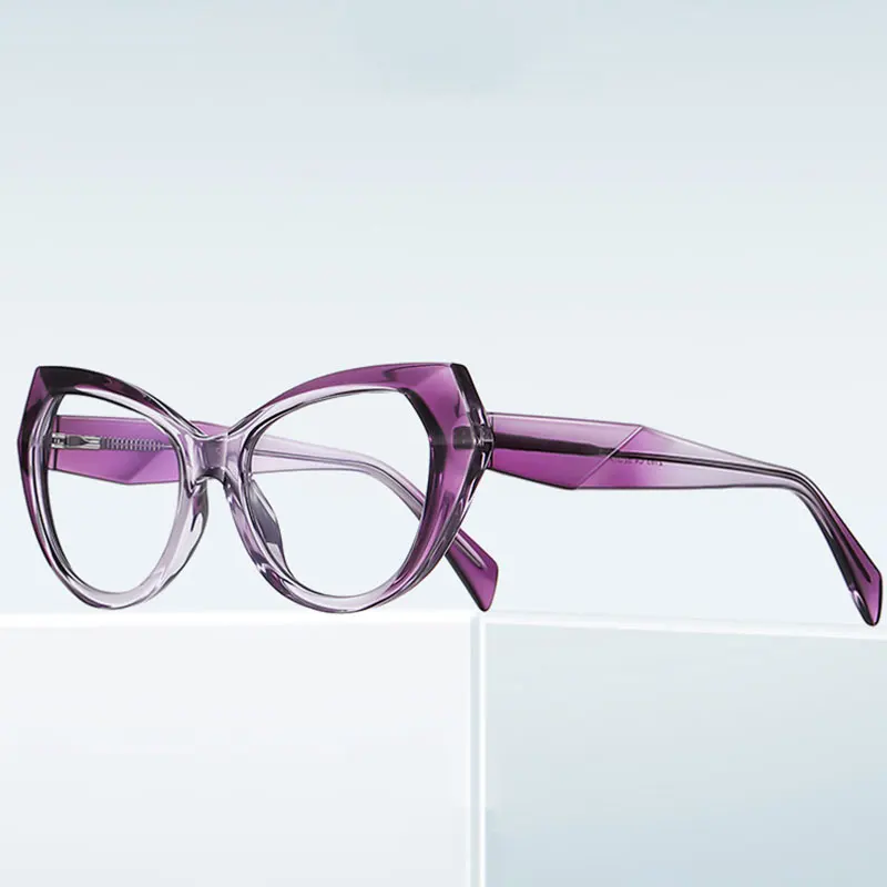 CCspace Cat Eye Reading Glasses Women Gradient Color Eyeglass Frame Optics Prescription Myopia Corrective Clear Vision Eyewear