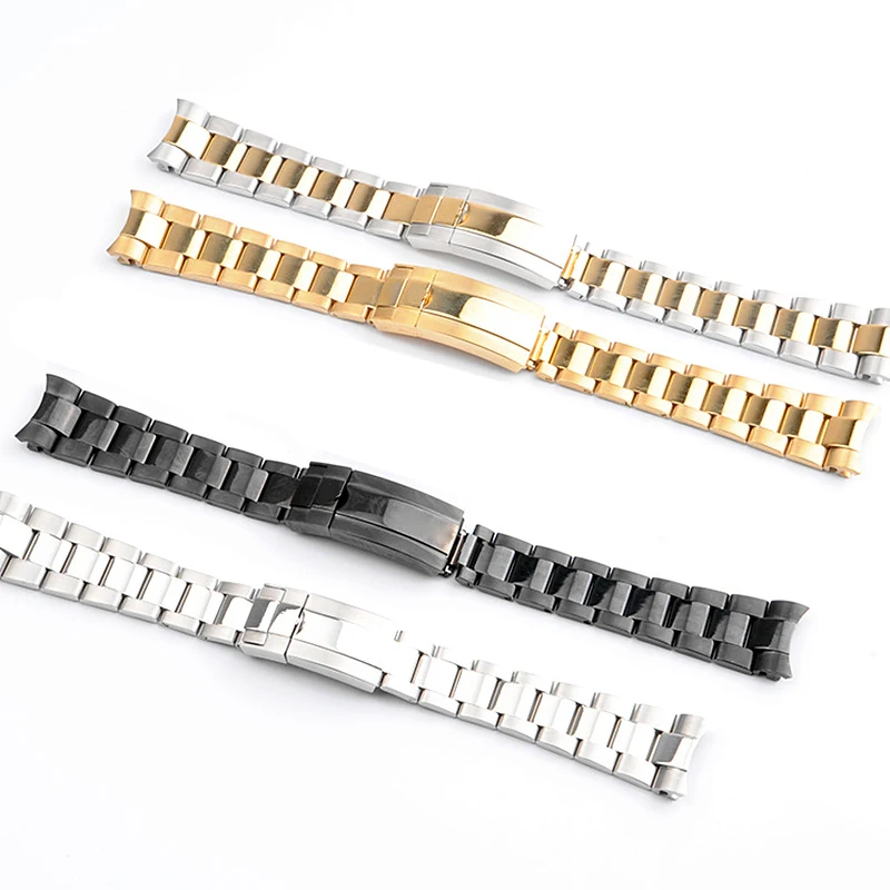 SACOSDING-316L Stainless Steel Watch Strap, Water Ghost Series, 3 Beads, Mergulho, Combinação Trabalho, Fivela de Segurança, Sólido
