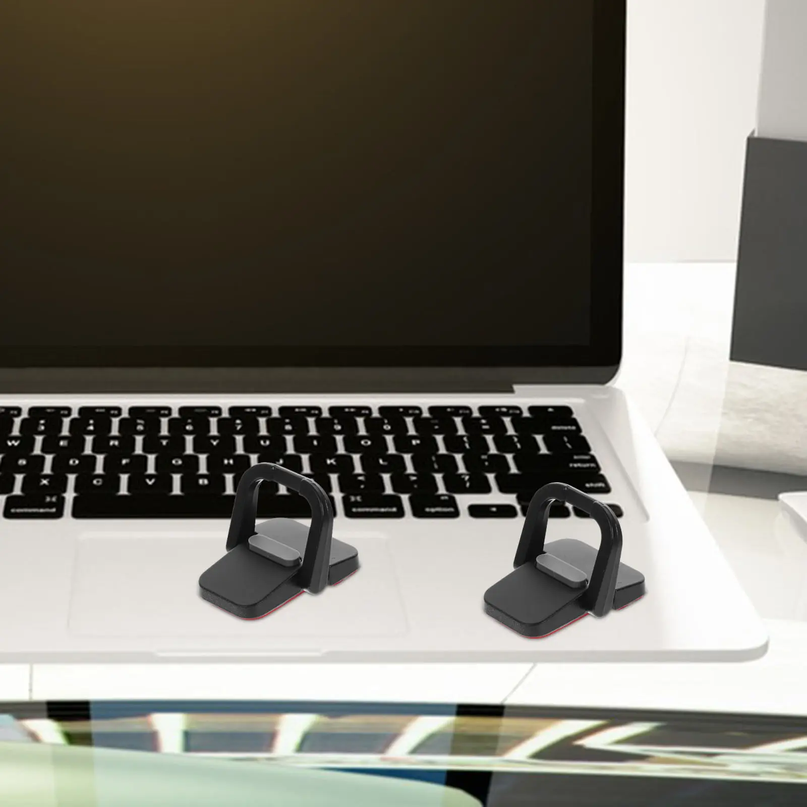 1Pair Zinc Alloy Portable Laptop Stand Cooling Holder Riser for Desk Couch Travel Ergonomic Angle Adjustable Ventilation Support