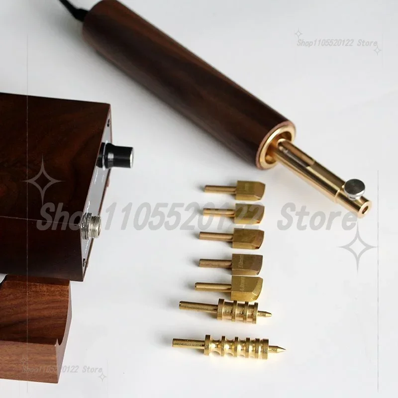Electric Heated Leather Edge Burnisher, Temperature Control Ironing Press for Leather Craft, Edge Coating and Finishing Tool