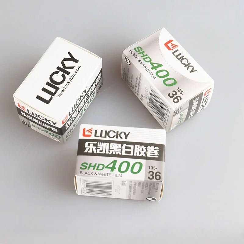1/3/10 ROLL CHINA LUCKY SHD 400 135 Black And White Film 36 Sheets With DX Code ISO 400 Exposure For Kodak Fuji 35mm Film Camera