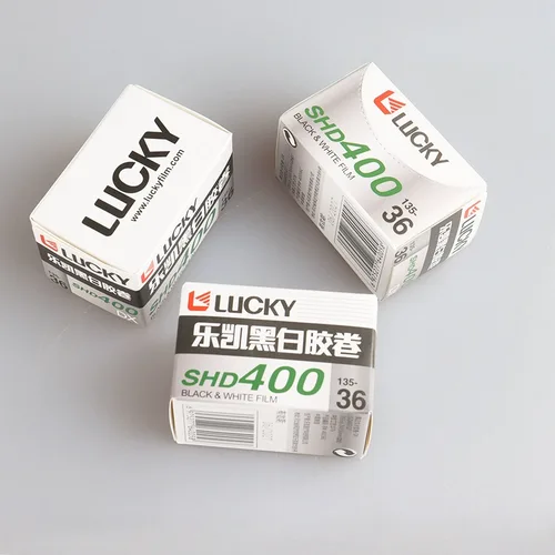 Imagen 1 del producto 1/3/10 rollo CHINA LUCKY SHD 400 135 película blanca y negra 36 hojas con código DX exposición ISO 400 para cámara de película Kodak Fuji 35mm