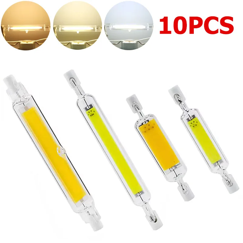 

10PCS/Set R7S LED COB Floodlight 78mm 118mm Dimmable LED Glass Tube Warm/Cool/Neutral White Light Bulb for Home 110V 220V