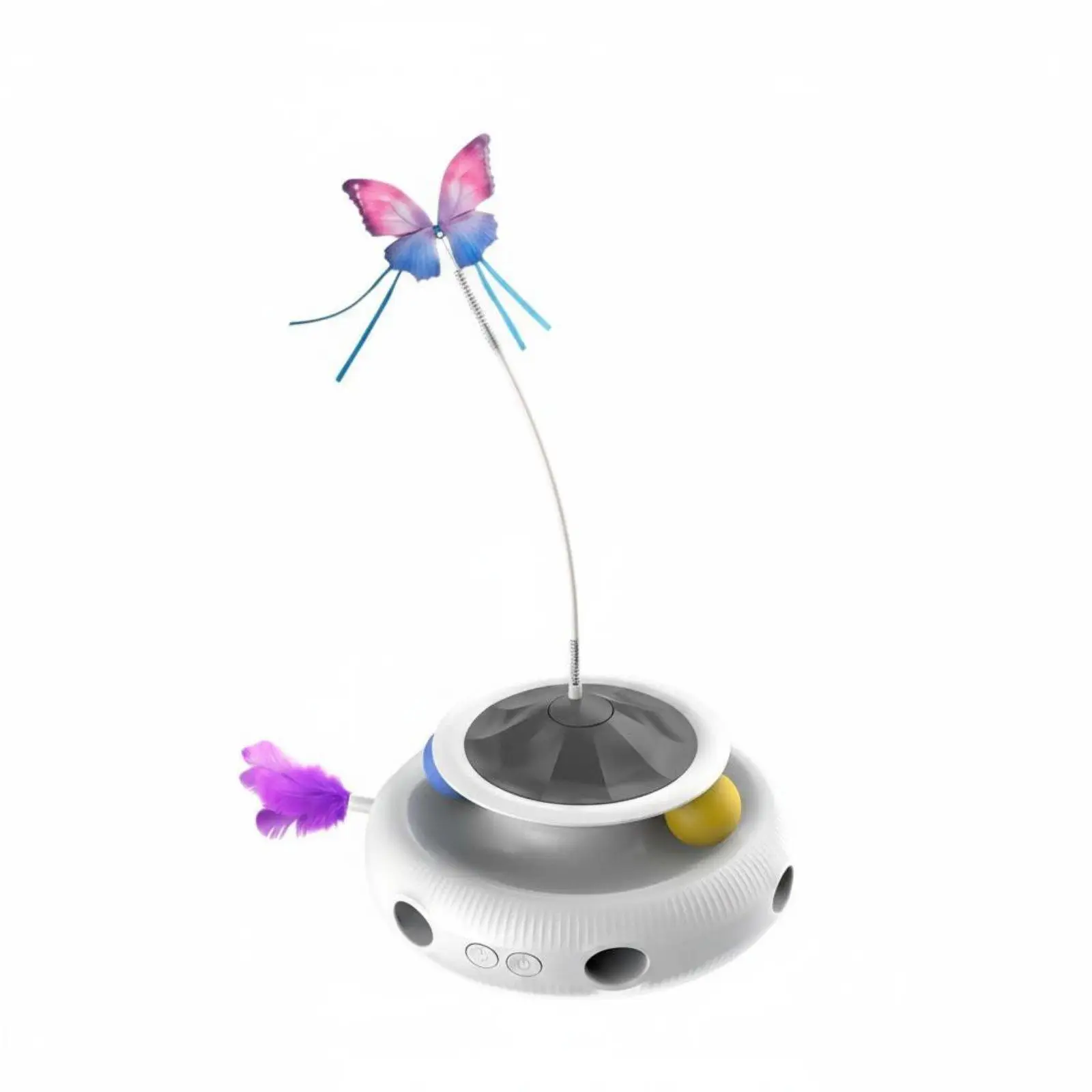 Interactive Butterfly Interactive Cat Rod Multiple Modes Modes Automatic Rotating Cat Toy USB-Charging