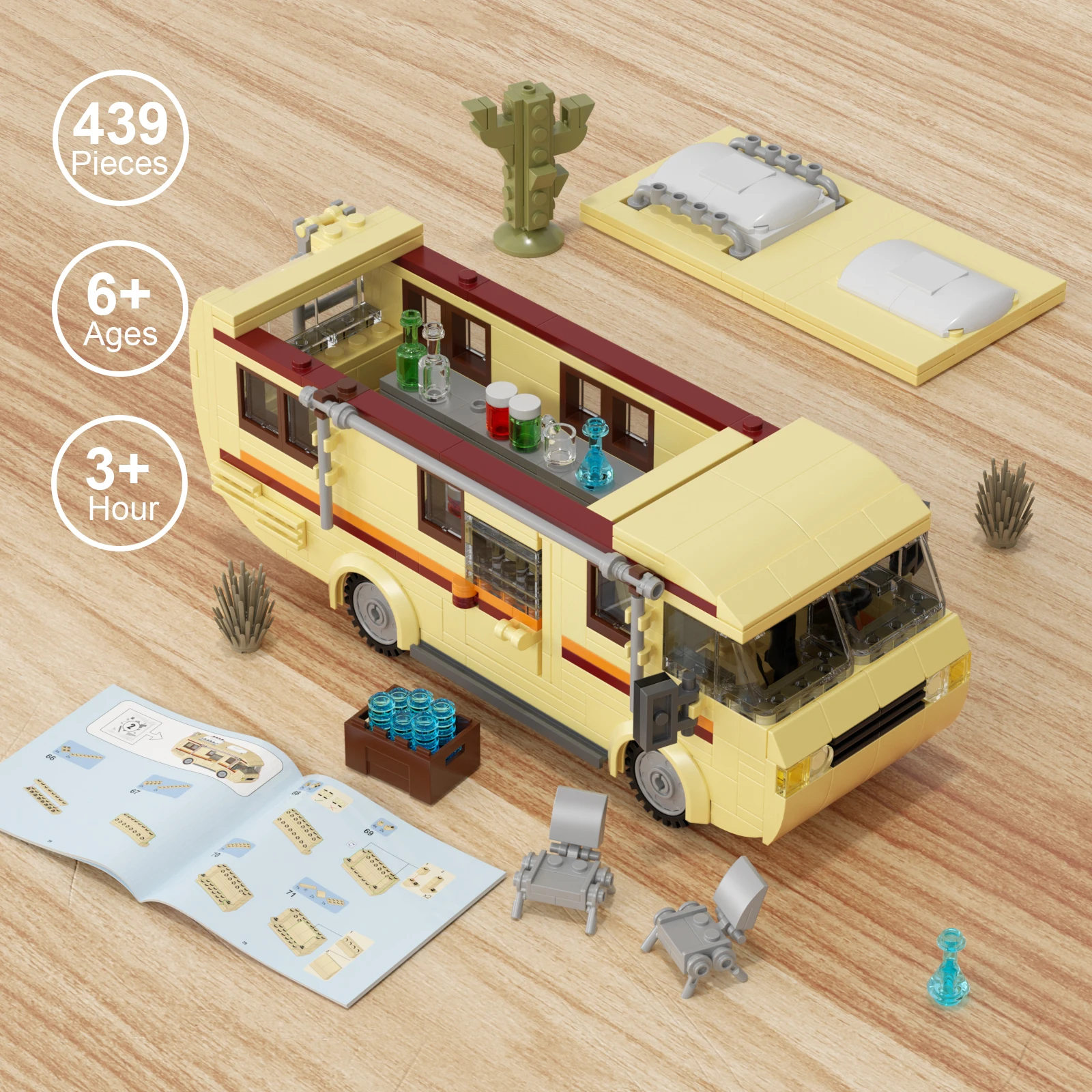 Breakinged Bads Car Building Blocks Sets, Walter White Pinkman Cooking Lab RV Vehicle Bricks Kits, Model Toy para niños, regalos