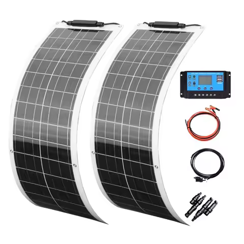 50W 100W 12V flexible solar panel 150w 200w solar panel caravan van Upgraded 10A /20A Solar Charge Controller for Car RV Marine