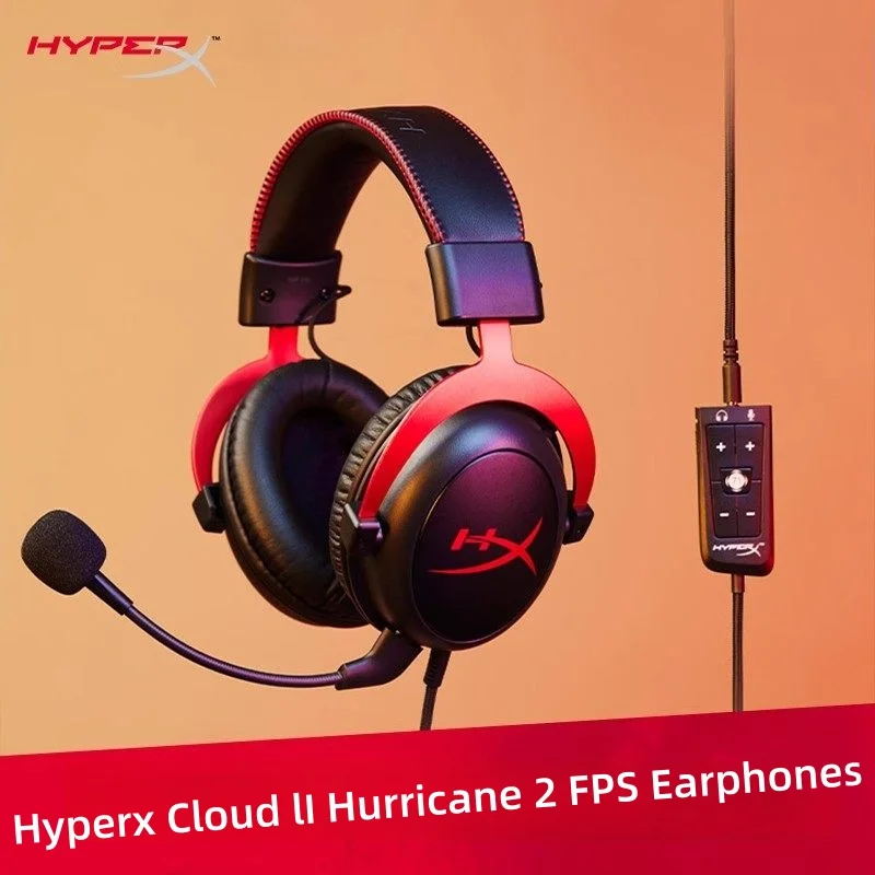 Original HyperX Cloud 2 II Gaming Headset Hi-Fi 7.1 Surround Sound Detachable Microphone With USB Sound Card For PC PS5 PS4 PS6