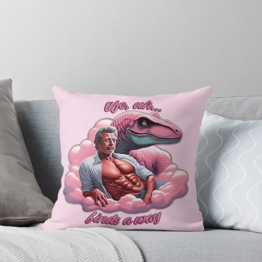 

Life, uh... Finds a Way Pink Ian Malcolm Throw Pillow anime girl pillows decor home Elastic Cover For Sofa pillow