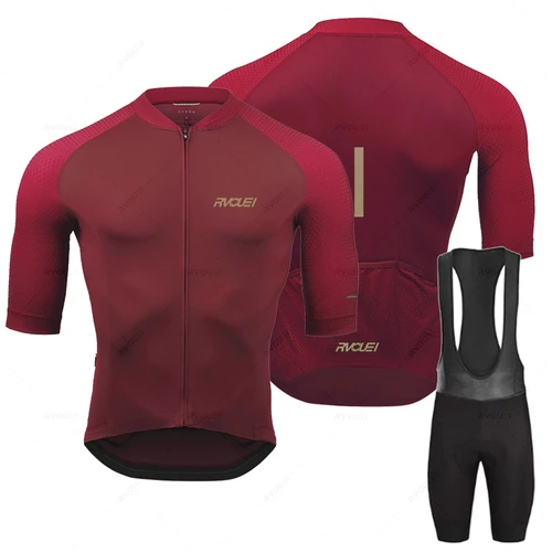 Imagen 1 del producto Conjunto de Jersey de Ciclismo Rvouei 2025, Ropa de Ciclismo de montaña transpirable de manga corta para verano para hombre, traje de uniforme de Ciclismo