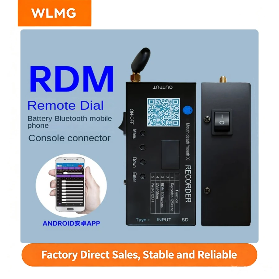 Rechargeable Battery RDM Recorder DMX512 Controller Type-C Charging Bluetooth Wireless Stage Light Console Android APP Remote