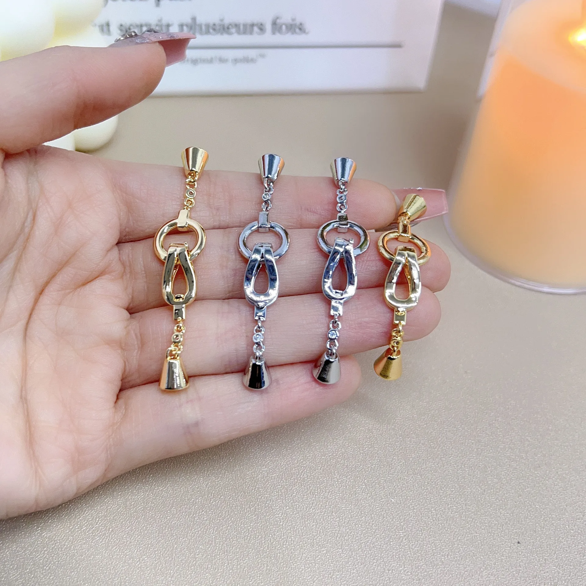 

1 Piece of Copper-plated Gold-plated Round Simple Connecting Buckle Diy Beaded Pearl Bracelet Necklace Buckle Jewelry Accessorie