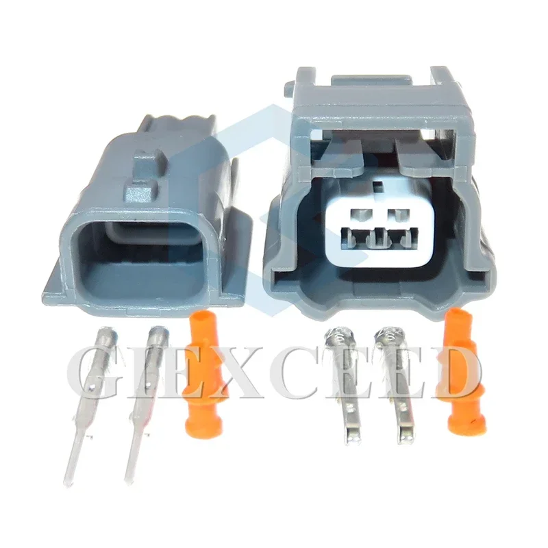 2 Sets 2 Pin 0.6 Series Auto Wheel ABS Anti-lock Braking System Sensor Waterproof Socket AC Assembly 7282-9393-10 7283-9392-40