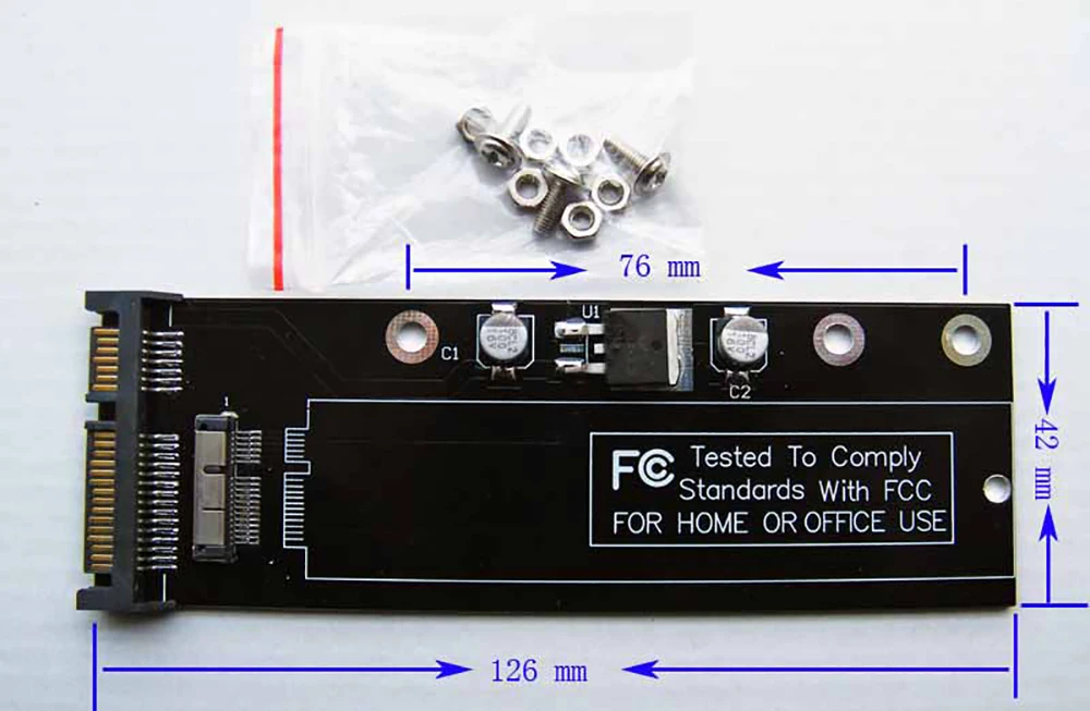 SATA Adapter Card for 2010 2011 Apple MacBook Air A1369 A1370 MC503 MC504 MC505 MC506 MC968 MC969  MC965 MC966 SSD