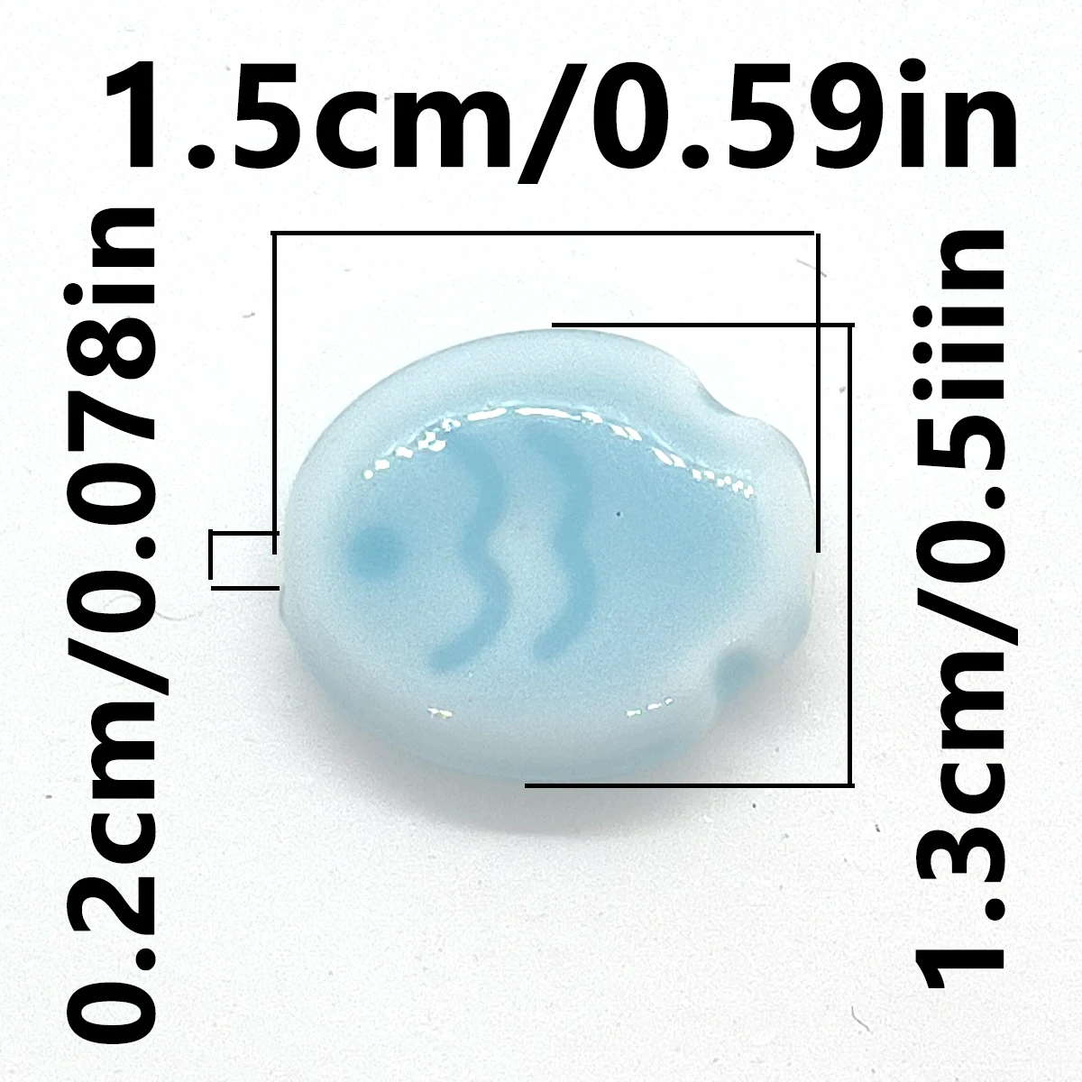 Biscuit Fish Ceramic Beads 13x15mm Blue Cookie Fish Charms 5pcs 10pcs for DIY Jewelry Making Bracelet Necklace Gift - view 4