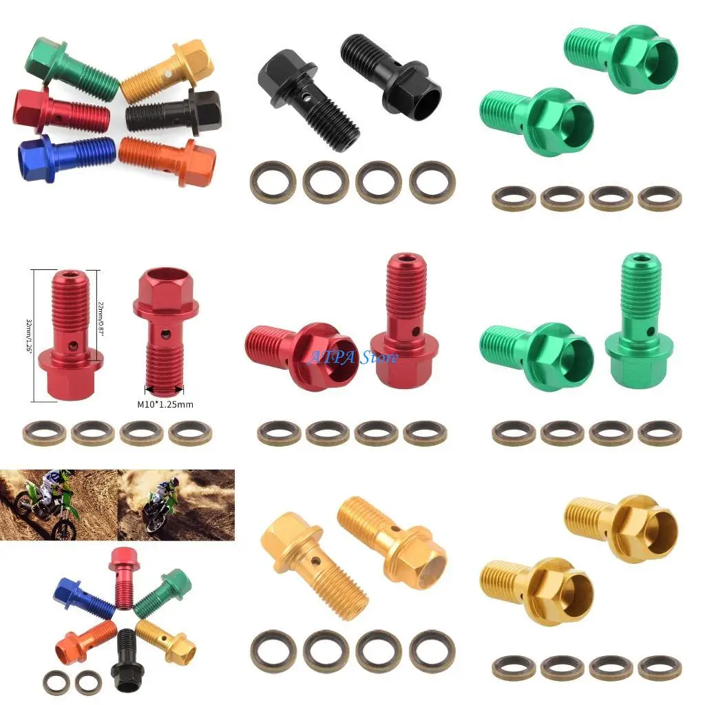 U13C 2PCS M10x1.25 мм тормозные мастерные масляные шланг -шланг винт Bangjo Bolt Мотоциклы Универсальные трубные трубные винты