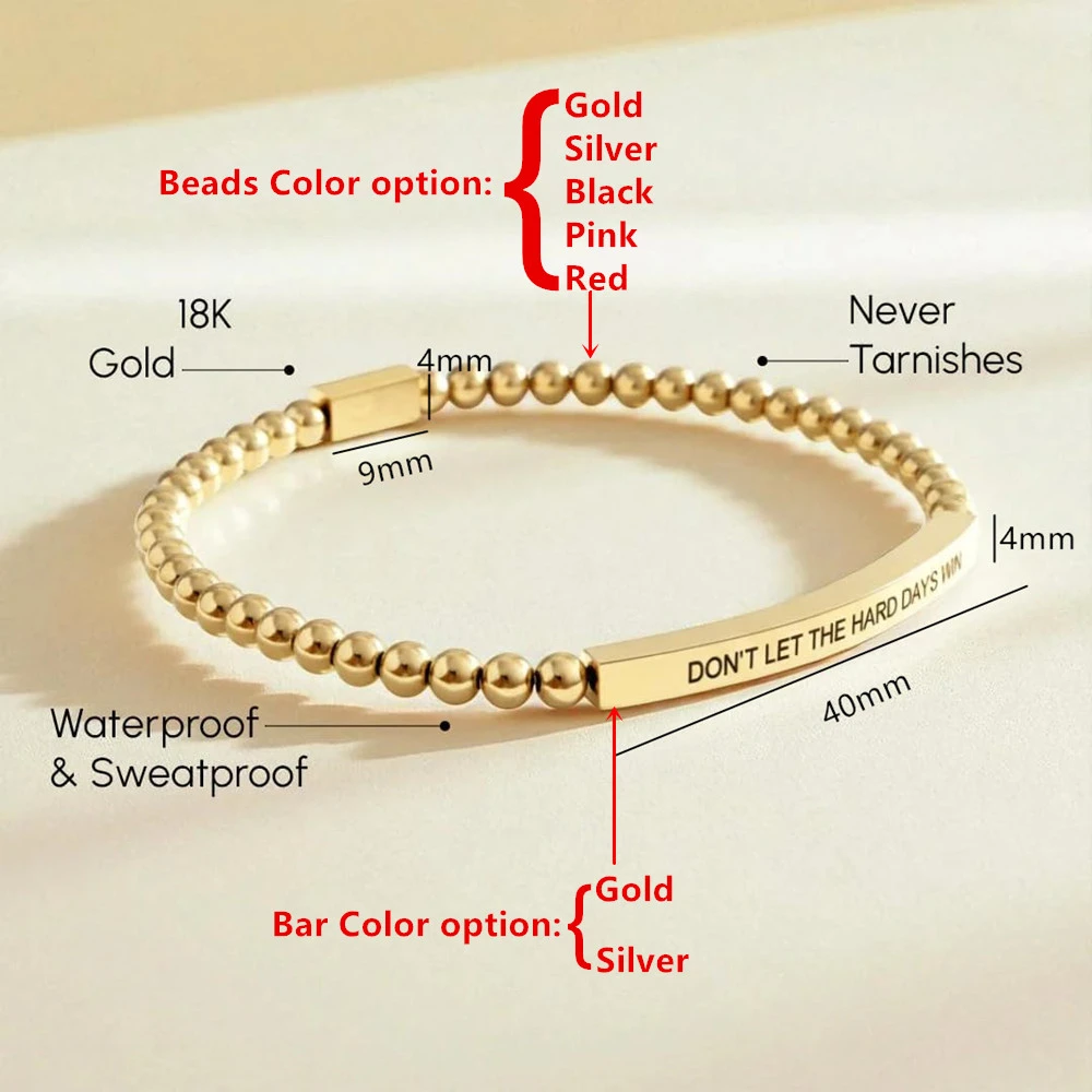 

Эластичные браслеты из бисера на заказ для женщин, вдохновляющие украшения, 4 мм, бусины, персонализированные браслеты с именем, Рождественский подарок