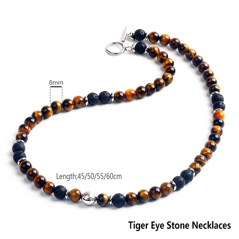 Nature Tiger Eye Stone Lava Bracelets Men Fashion Reiki Energy Stone Chakra Beads Yoga Healing Bracelets Prayer Diffuser Jewelry