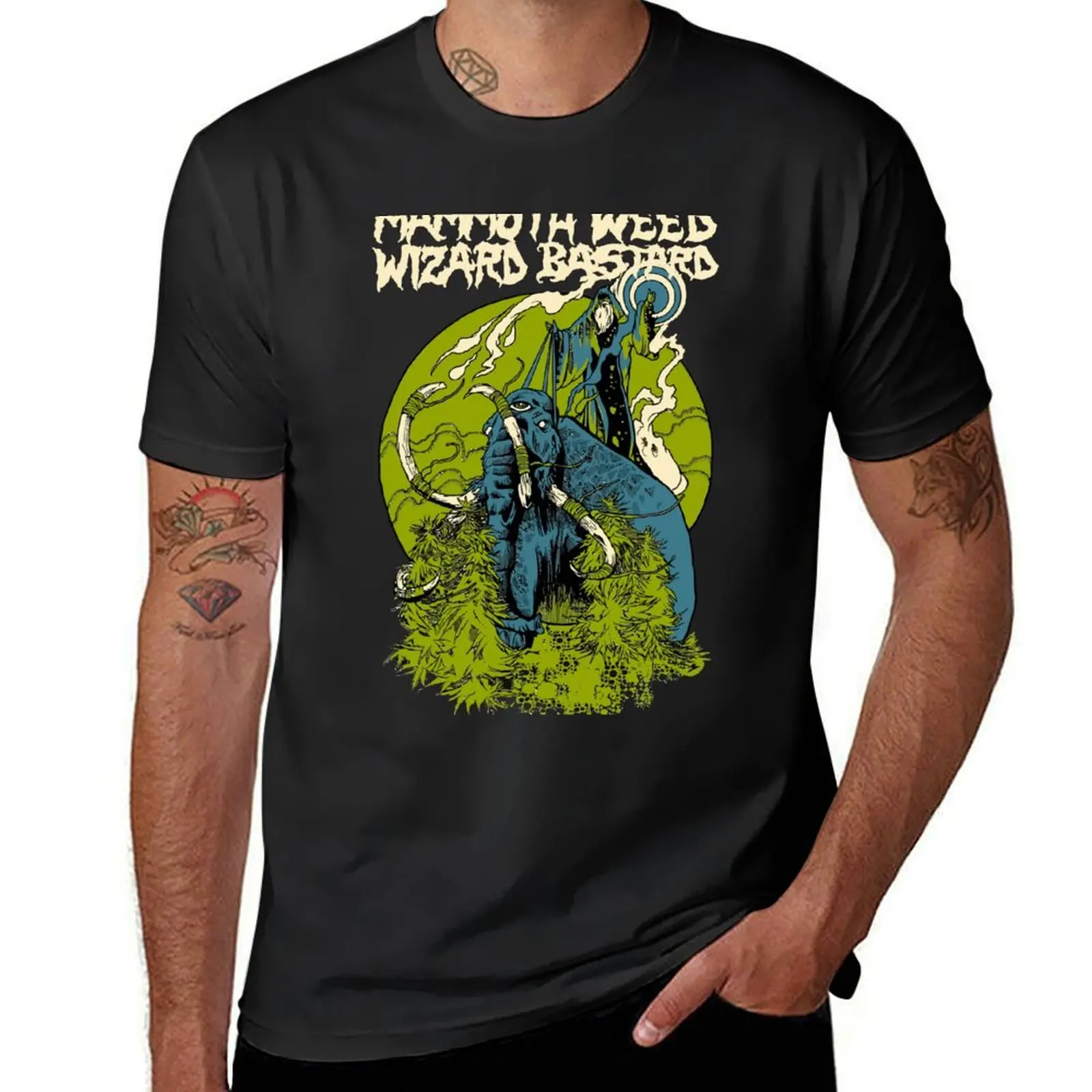 

Mammoth Weed Merch Wizard Bastard T-Shirt blacks oversized summer top customs mens clothing