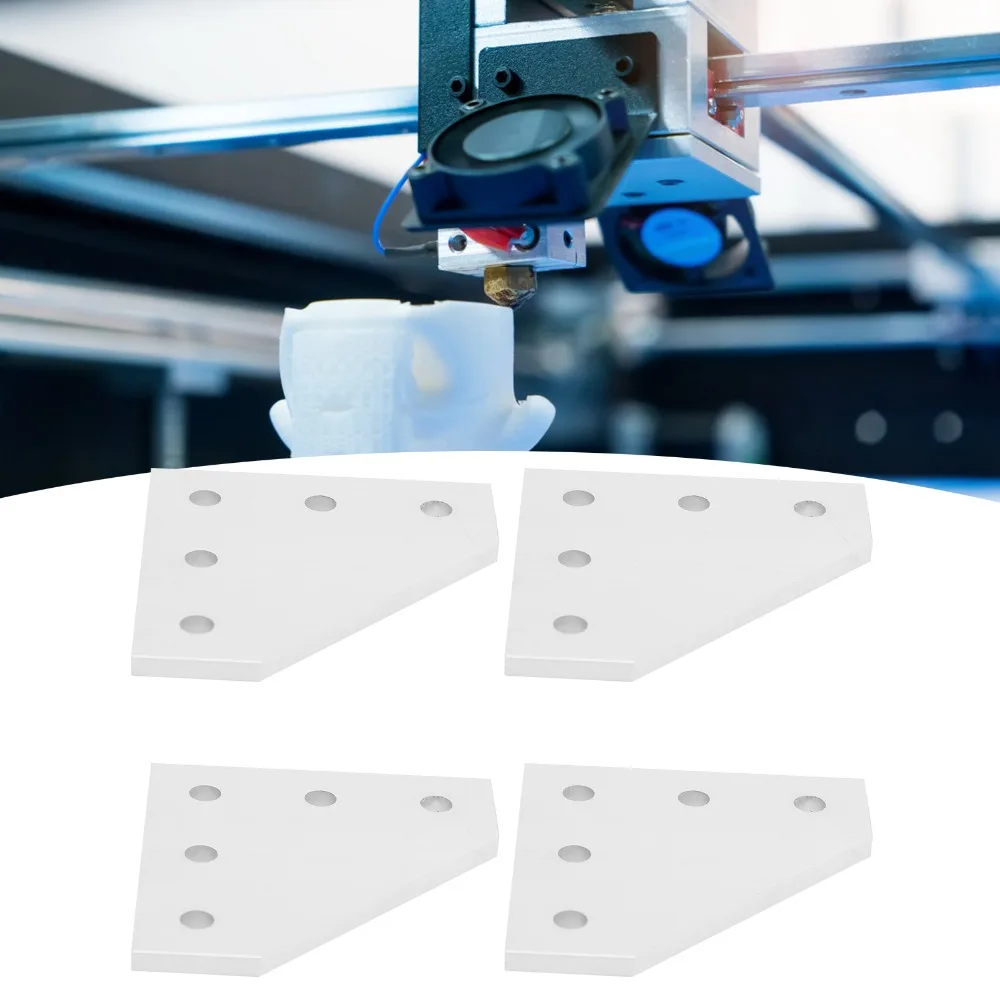 4pcs Outside Mounting L Shape Corner Bracket Reinforcement Plate Durable Aluminum Extrusion Connector Joining Plate Outside
