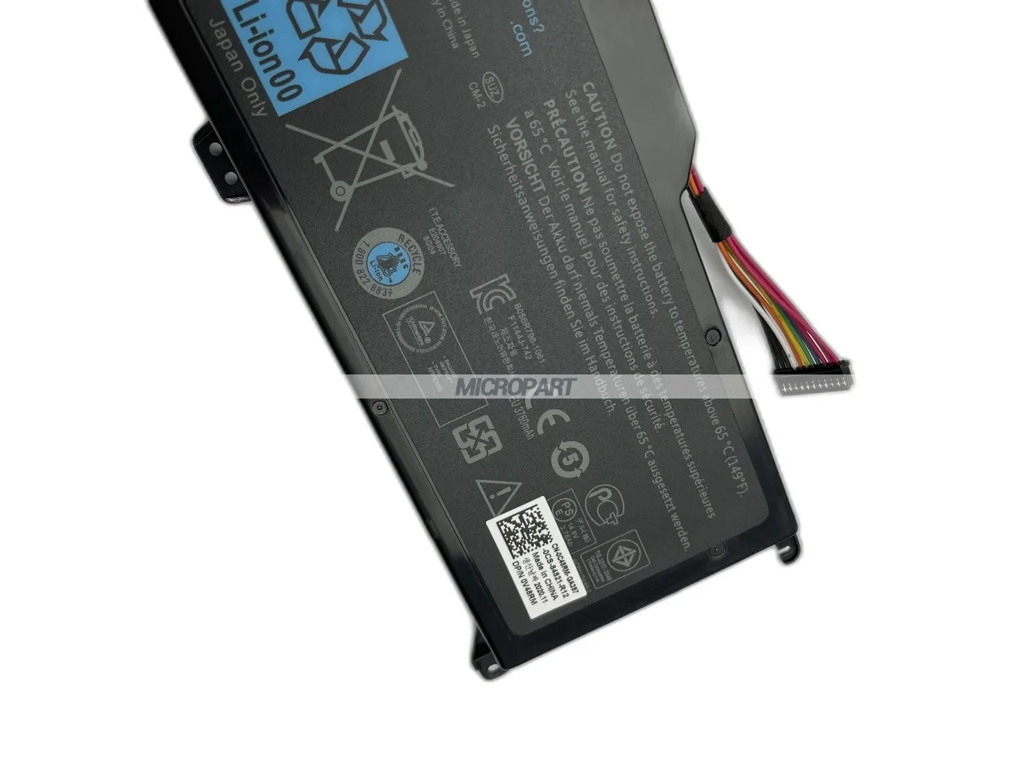 Substituição da bateria do portátil para Dell, bateria de reserva, 58Wh, V79Y0, Dell XPS, 14Z, XPS, L412x, XPS, L412z, XPS, L511z, 14.8V, longa duração da bateria