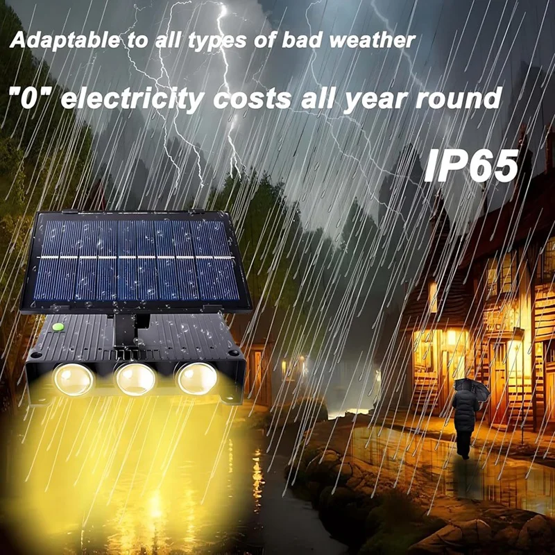 防水ソーラーLEDウォールランプ,屋外,防雨,庭,中庭,インテリジェント光制御,調整可能b