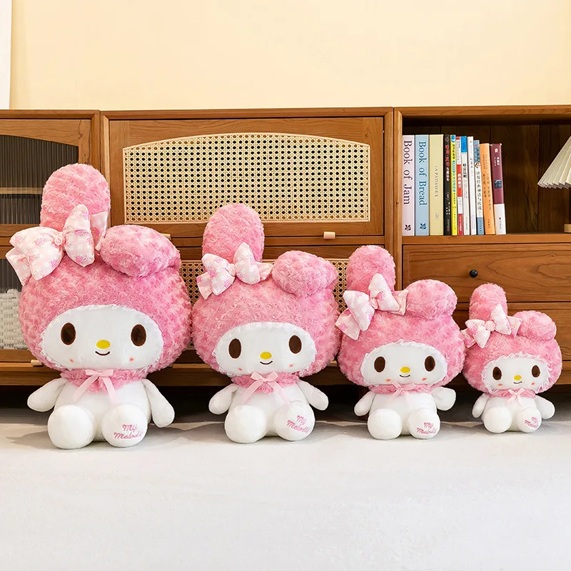 60 cm Kawaii Melody Knuffel Leuke Roze Cartoon Sanrio Gevulde Pop voor Meisjes Grote Zachte Teddybeer Verjaardag Kerstcadeau voor Kinderen