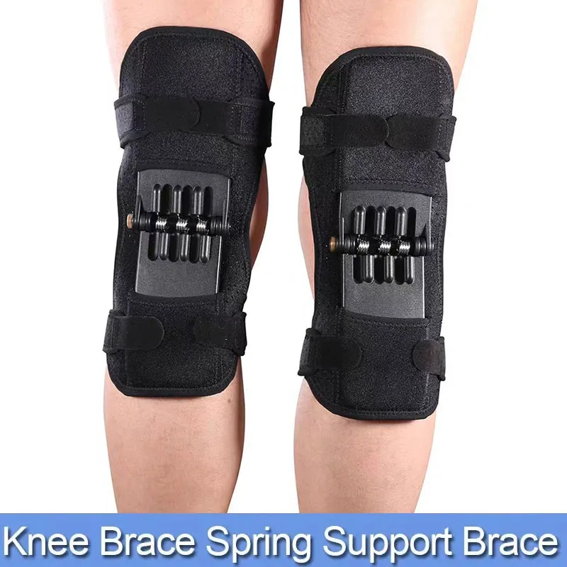 1Pair Support Knee Pads Breathable Non-slip Lift Pain Relief For Knee Power Spring Force Stabilizer Knee Booster
