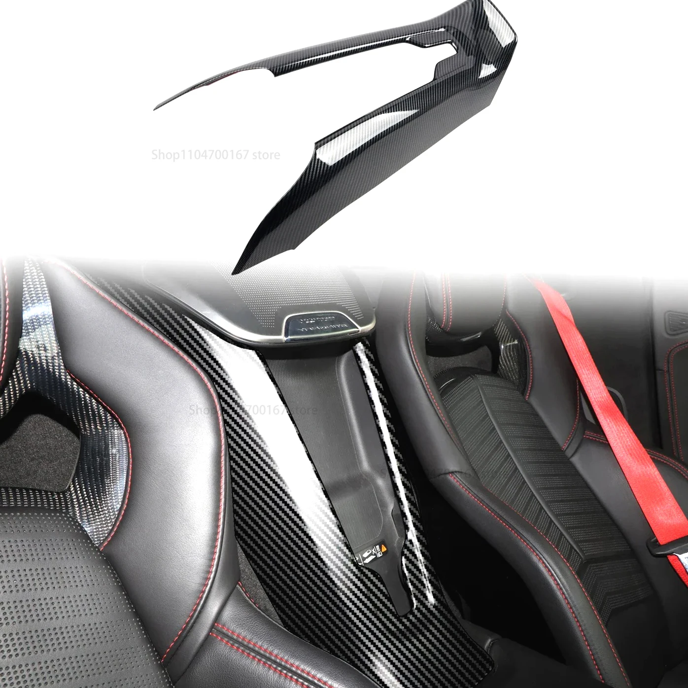 

New！LHD! RHD! For Chevrolet Corvette C8 2020 2021 2022 2023 Car Accessories ABS Plastic Carbon Seat Backrest Cover Trim 1pc