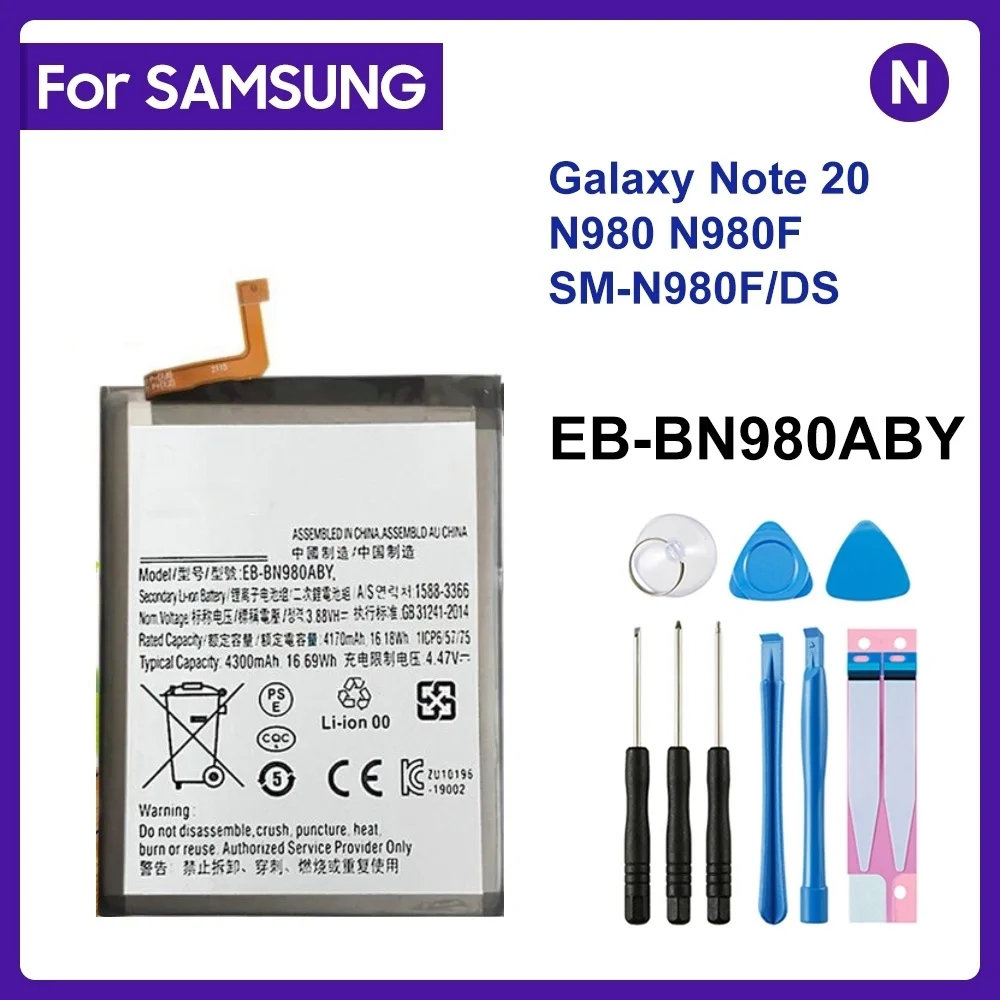 For SAMSUNG EB-BN980ABY 4300mAh Replacement Battery For SAMSUNG Galaxy Note 20 N980 N980F SM-N980F/DS Batteries+Tools