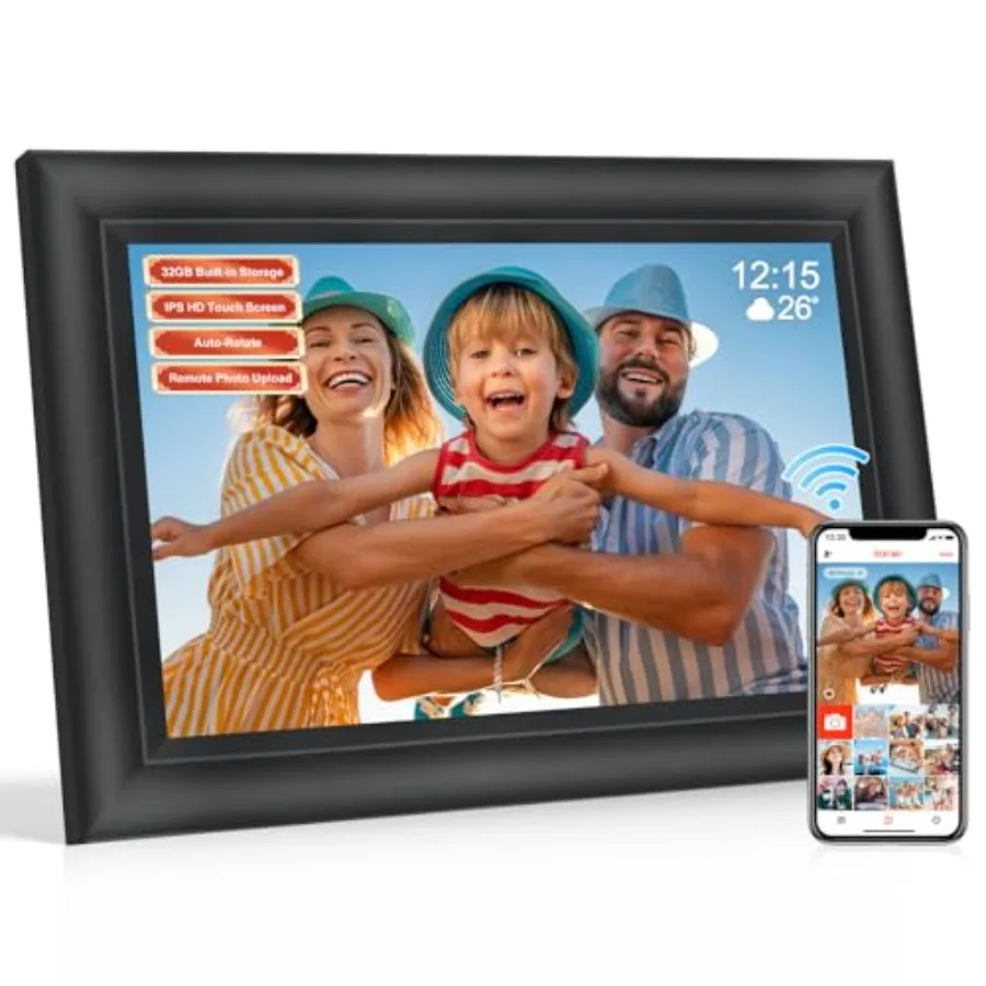 

Frameo 10.1 Inch Smart WiFi Digital Photo FrameDigital Picture Frame Wi-Fi with 32GB Storage and SD Slot Electronic Picture Fra