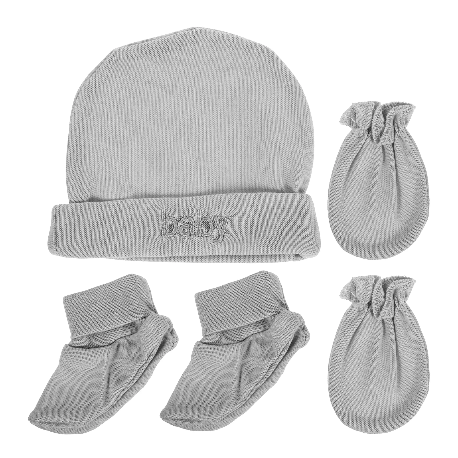 

1 set 1 Set Newborn Baby Hat Gloves Socks Cotton Anti-Scratch Hand Covers Warm Winter Protection Accessories 0-6 Months