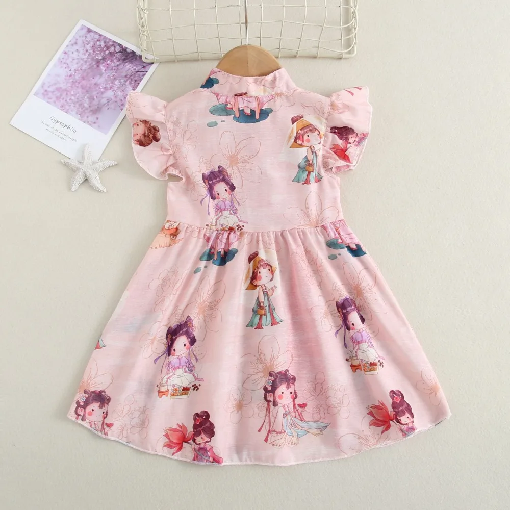 Qipao Ethnic Style Chinese Style Dress Children Clothing Baby Girl Kids Clothes Party Costumes Cheongsams Princess New Year