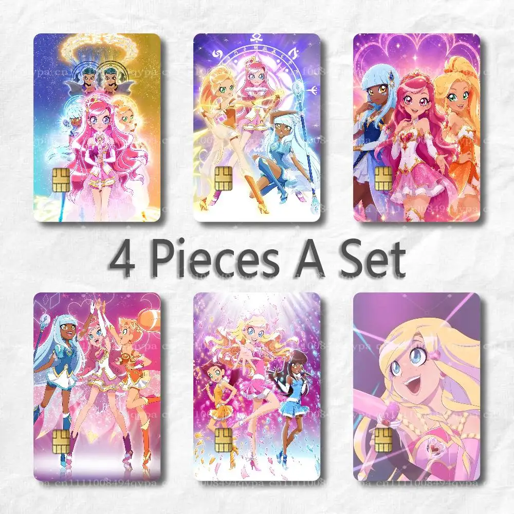 L-Lolirock Iris Cartoon Card Skin Sticker for Credit Debit Card Adhesive Skin Ultra Thin Card Decal Sticker Wrap 4 Pieces Set