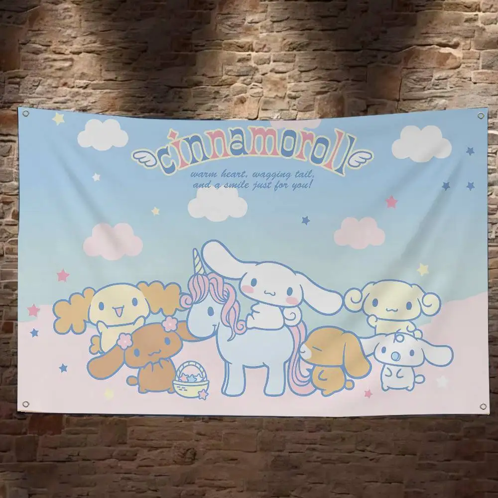 CUTE C-Cinnamoroll CARTOON Retro Flags Multiple Choice Living Studio Booth Interior Decoration Banner