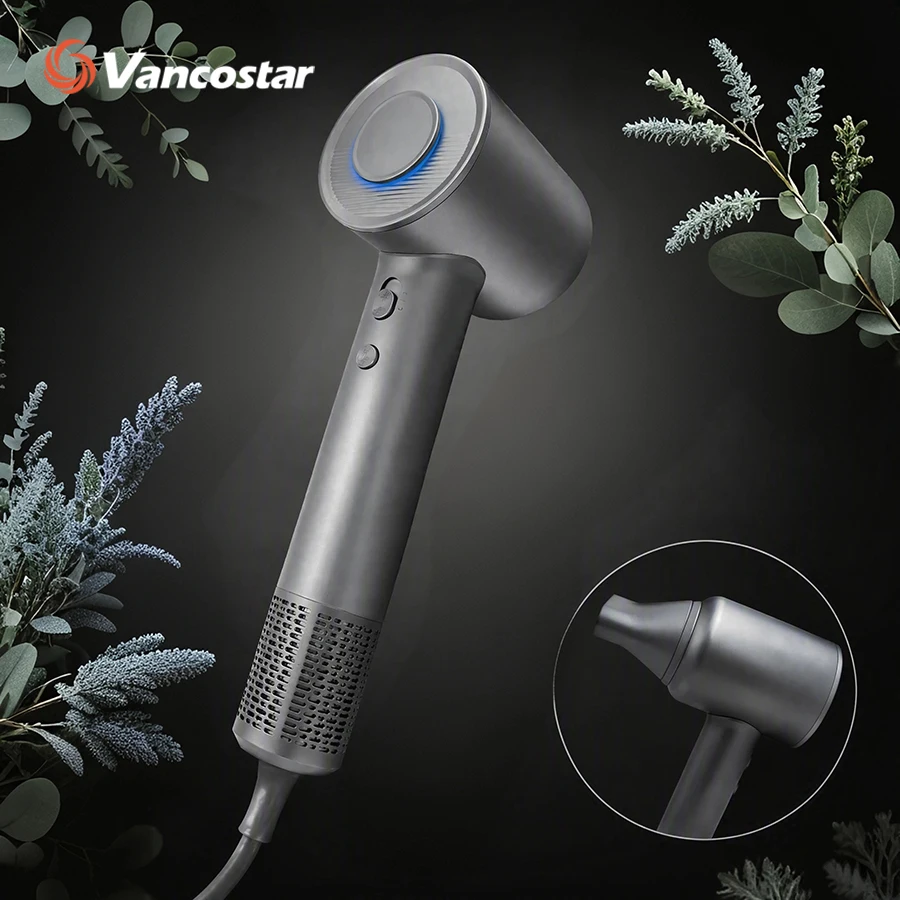 High Speed Ionic Hair Dryer Professional Powerful Fast Drying Low Noise Blow Dryer with Nozzle Attachments for Home Salon Travel Hair Care Styling Hair Blow Dryer