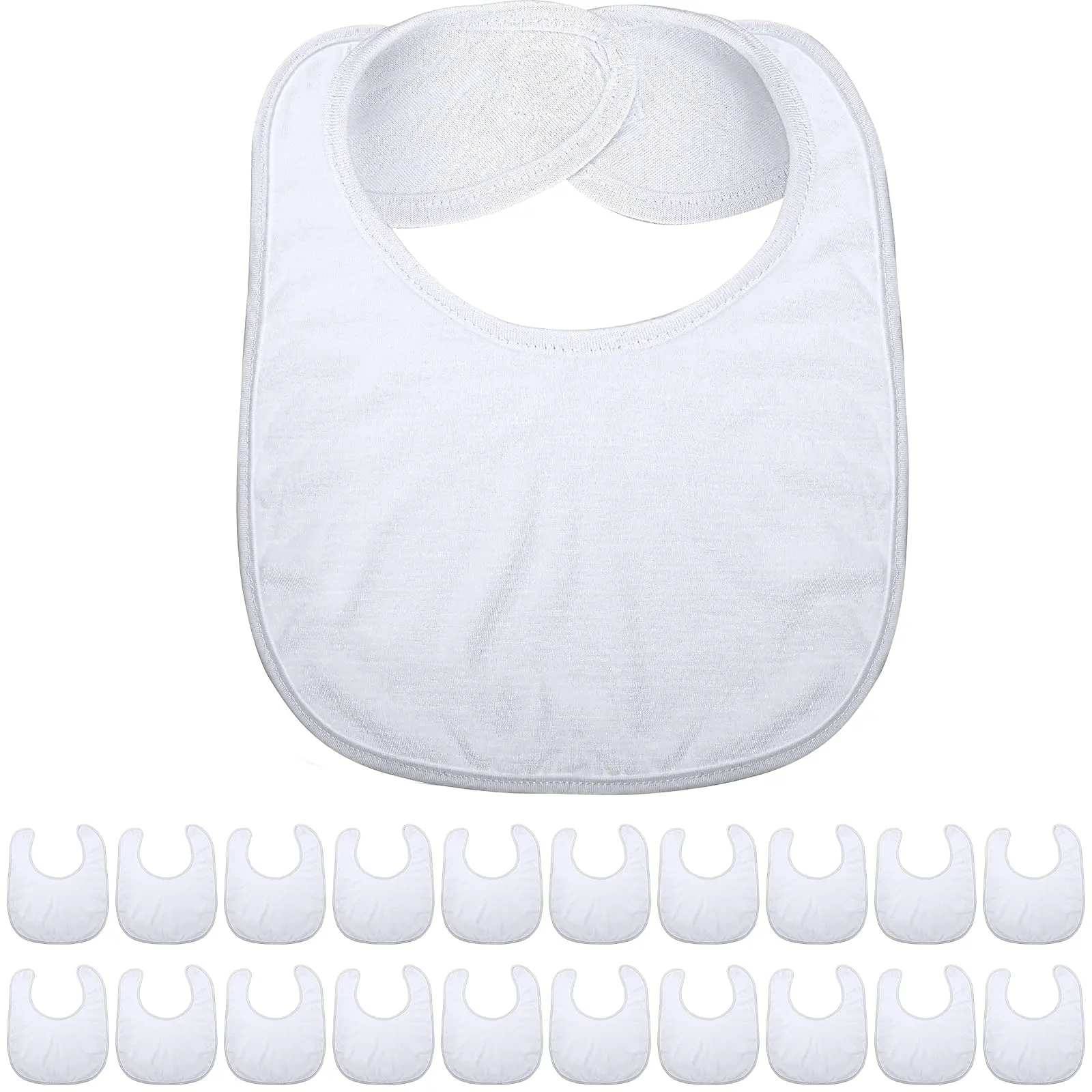 5pcs Sublimation Blanks White Bibs Heat Transfer Washable Reusable Fabric Bibs for Baby Creative DIY