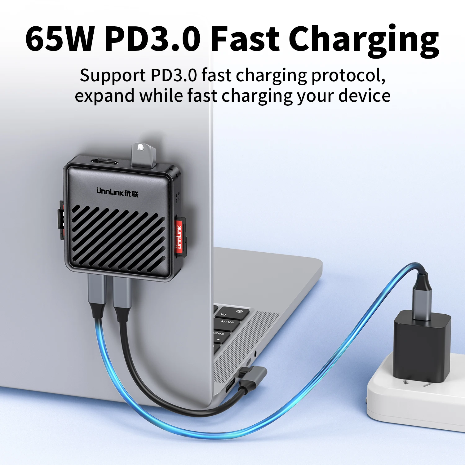 Unnlink Magnetische USB-C-Hub-Multiport-Dockingstation 4K HDMI PD 65 W SD/TF für Lightroom-Bearbeitung auf Mac/iPad/iPhone 15/17