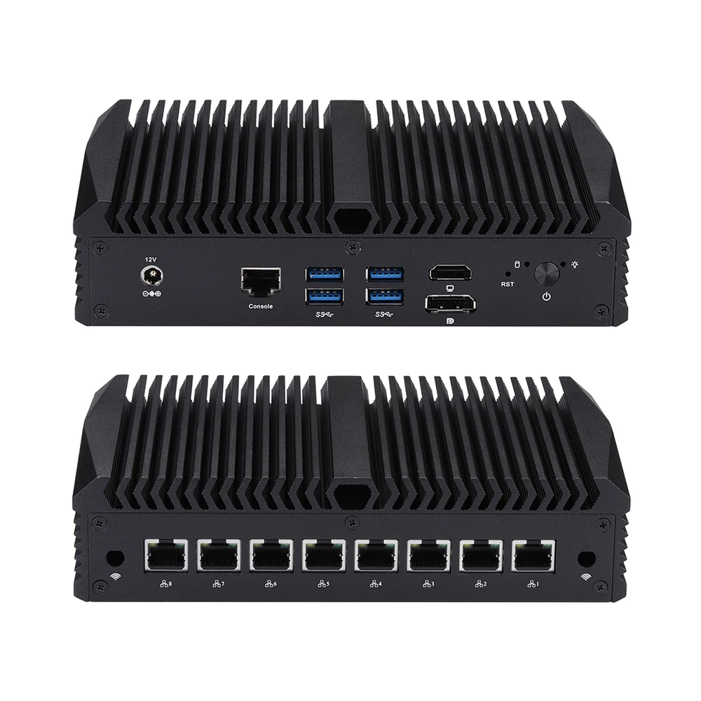 Qotom Mini PC Q1000GE-S13 Pentium Core i3 i5 i7 with 8 I226V 2.5G LAN AES-NI Fanless Computer