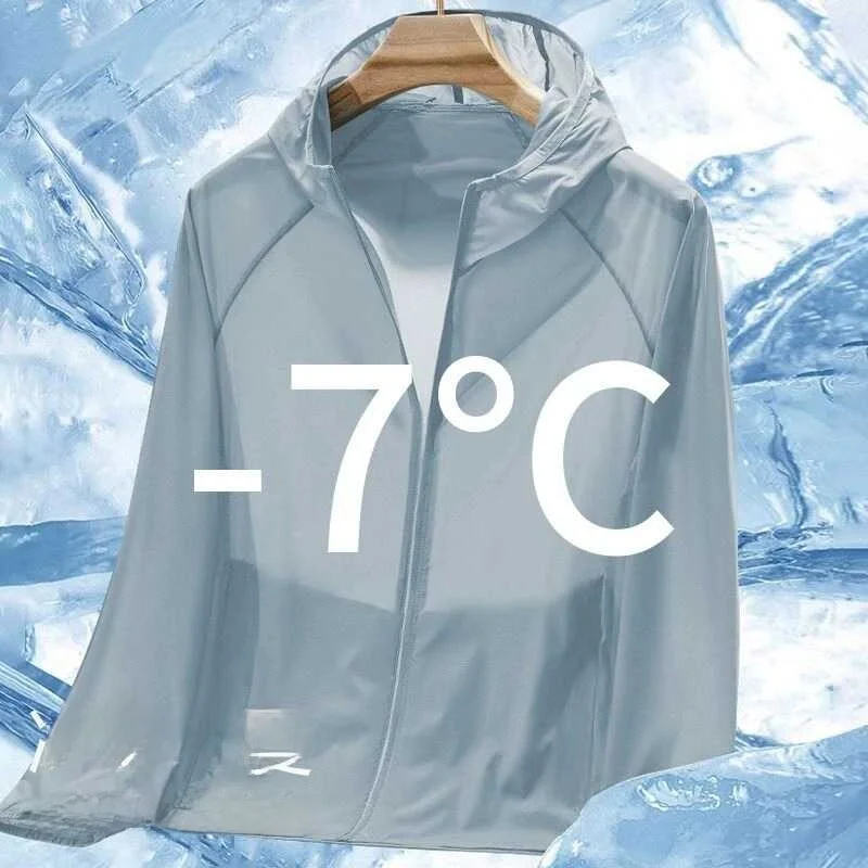 Men's Ice Silk Lightweight Breathable Summer Sun Protection Clothing Outdoor Cycling Fishing Large Size Jacket for Working image 3