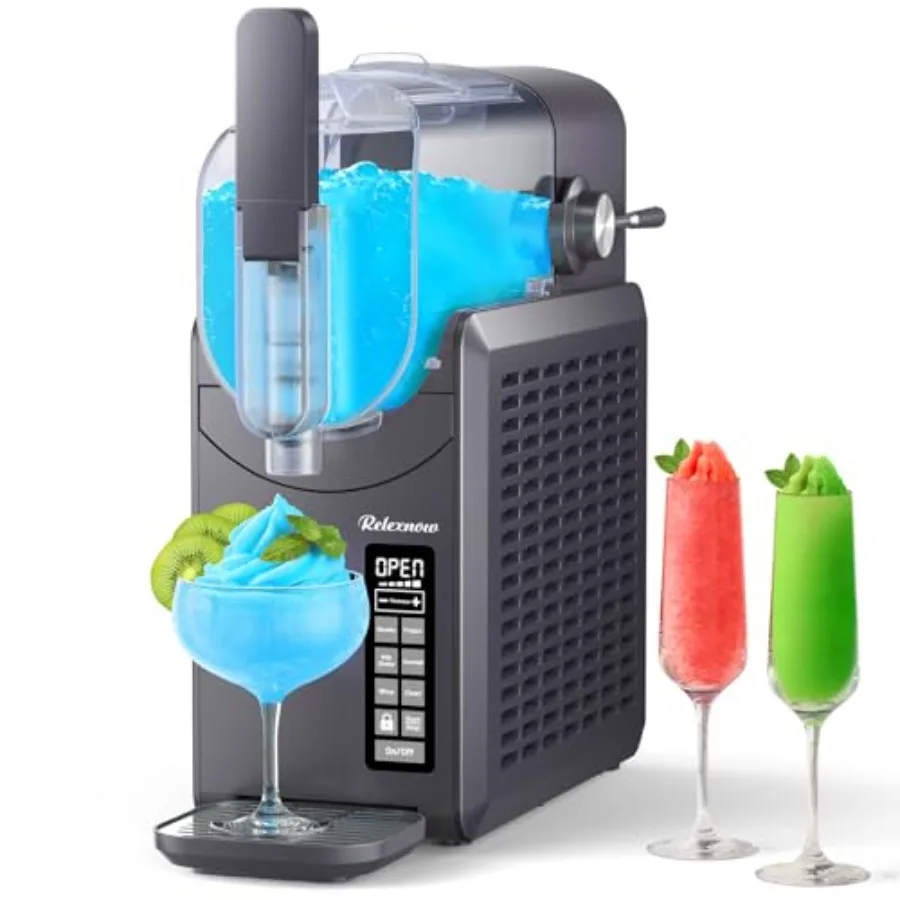 

Аппарат для приготовления слякоти для дома: 6 предустановленных программ, для мягкого мороженого, фраппе, молочных коктейлей, маргарит и замороженных напитков, не требует льда, функция самоочистки.