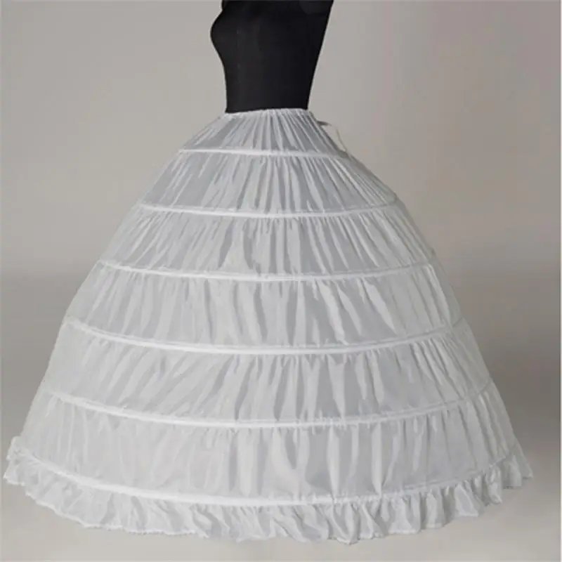 6 obręczy suknia balowa z krynoliny halka ślubna puszysta spódnica Mariage pół slipy akcesoria ślubne