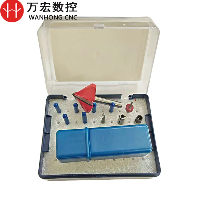 Инструменты для резьбы с плоским дном с ЧПУ, 12 шт., наборы, гравировальный бит, полировальный фрезерный станок