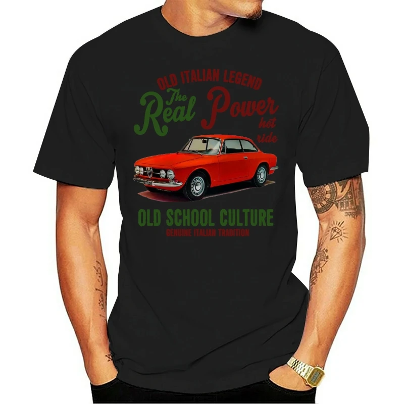 Vintage Italian Car Lancia Fulvia Real Power White T-Shirt Mens Fashion Casual Tee Shirt Soft Cotton T Shirt Short Sleeves