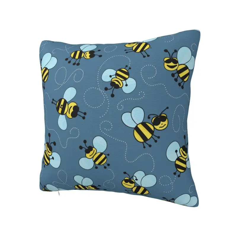 Cartoon Bees Cushion Cover 55x55 cm Polyester Soft Throw Pillow Case For Sofa Chair Living Room Decoration Pillowslip