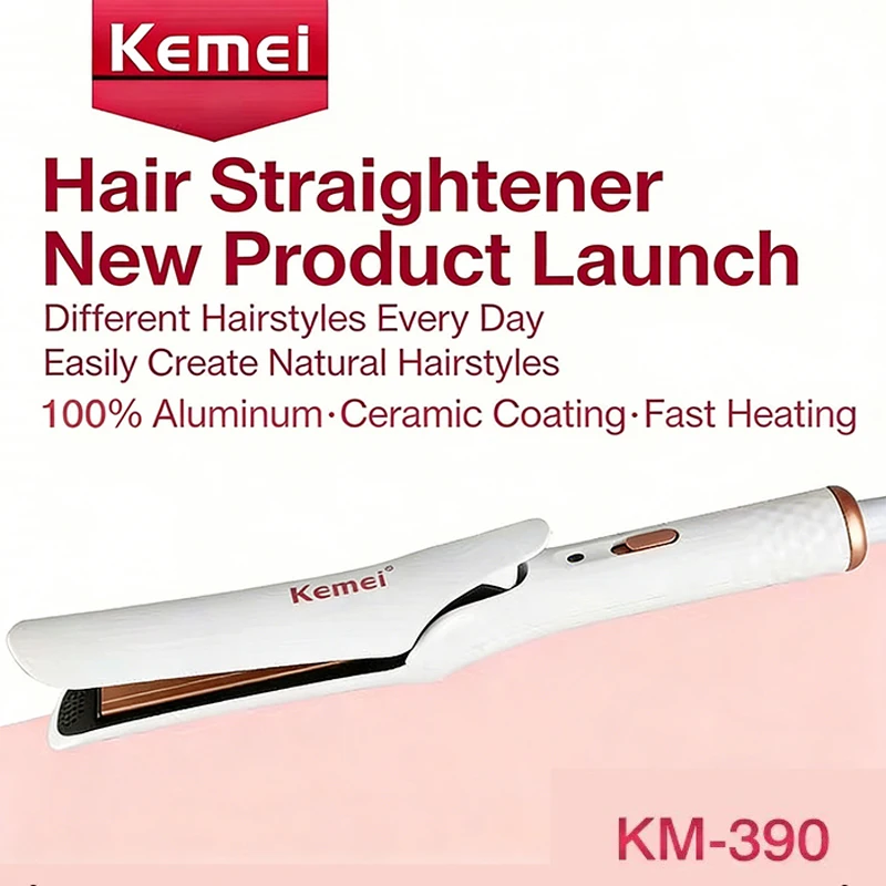 Kemei KM-390 Hair Straightening Iron  Salon Tool Temperature Control Hair Care Straightening Machine Beauty Essential