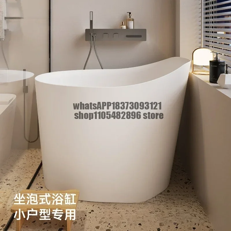 Pure PMMA polymer artificial stone freestanding bathtub home art small bathtub