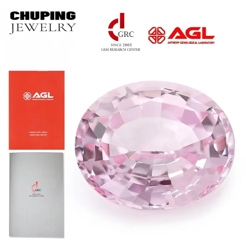 

Lab Grown Morgan Pink Sapphire Oval Cut Flame Melted Synthetic Loose Gemstone With AGL Certificate Ideal For Gift Jewelry Making