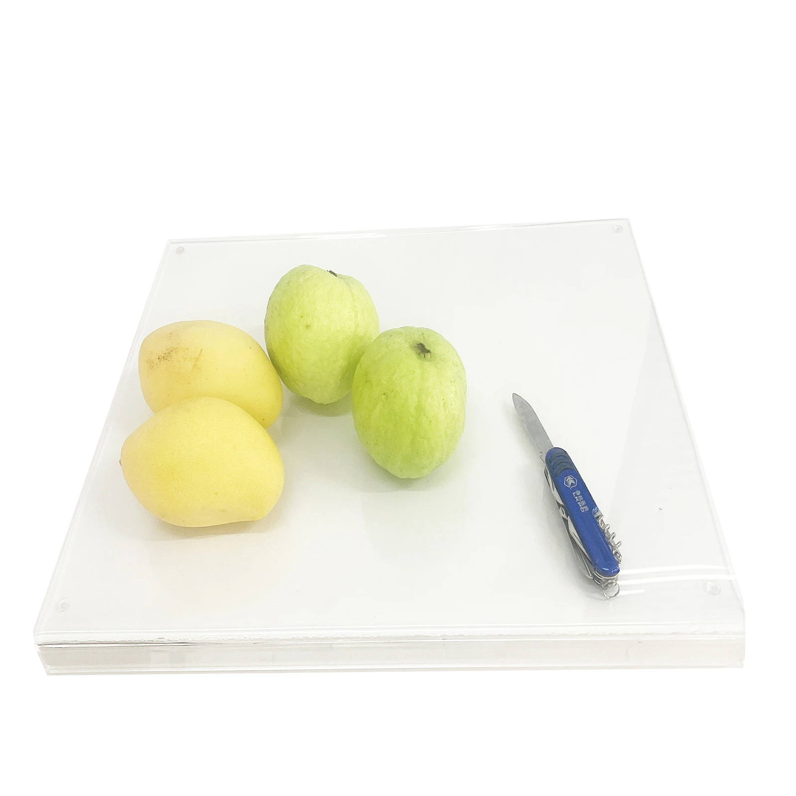 2pc Acrylic Cutting Boards with Counter Lip for Kitchen Counter Clear Non-Slip Chopping Board with Lip Edge for Fruit Vegetables