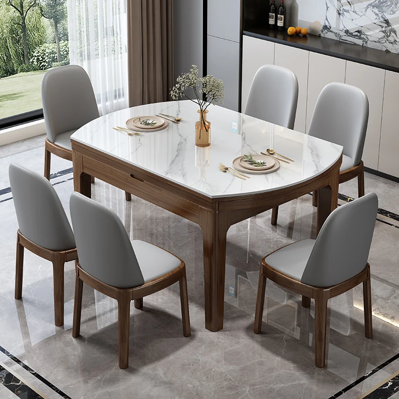 Mesas de Comedor grandes funcionales, extensibles blancos, mesas de Comedor de cocina modernas, Mesa nórdica de madera plegable, muebles para el hogar