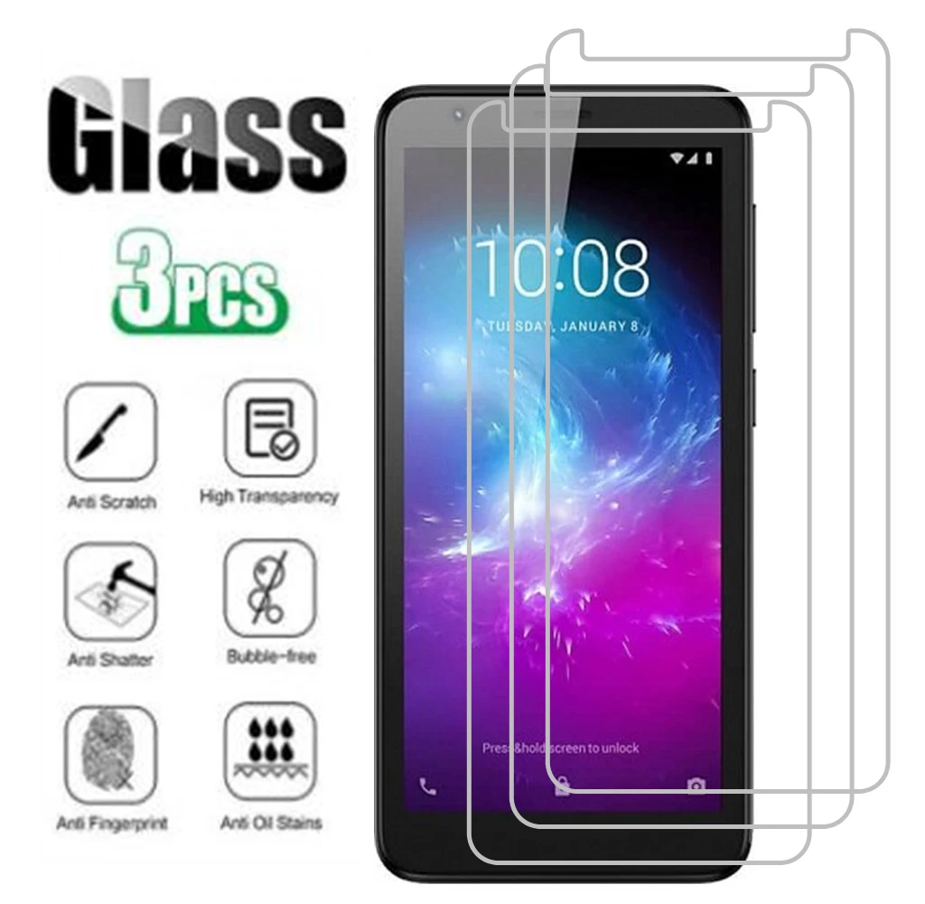 3PCS Tempered Glass For ZTE Blade A3 A5 A7 A7S L8  V Smart V10 Vita Libero S10 A622 Prime 2019 2020 Screen Protector Film